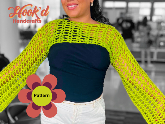 Crochet PATTERN - V Stitch Bolero Shrug